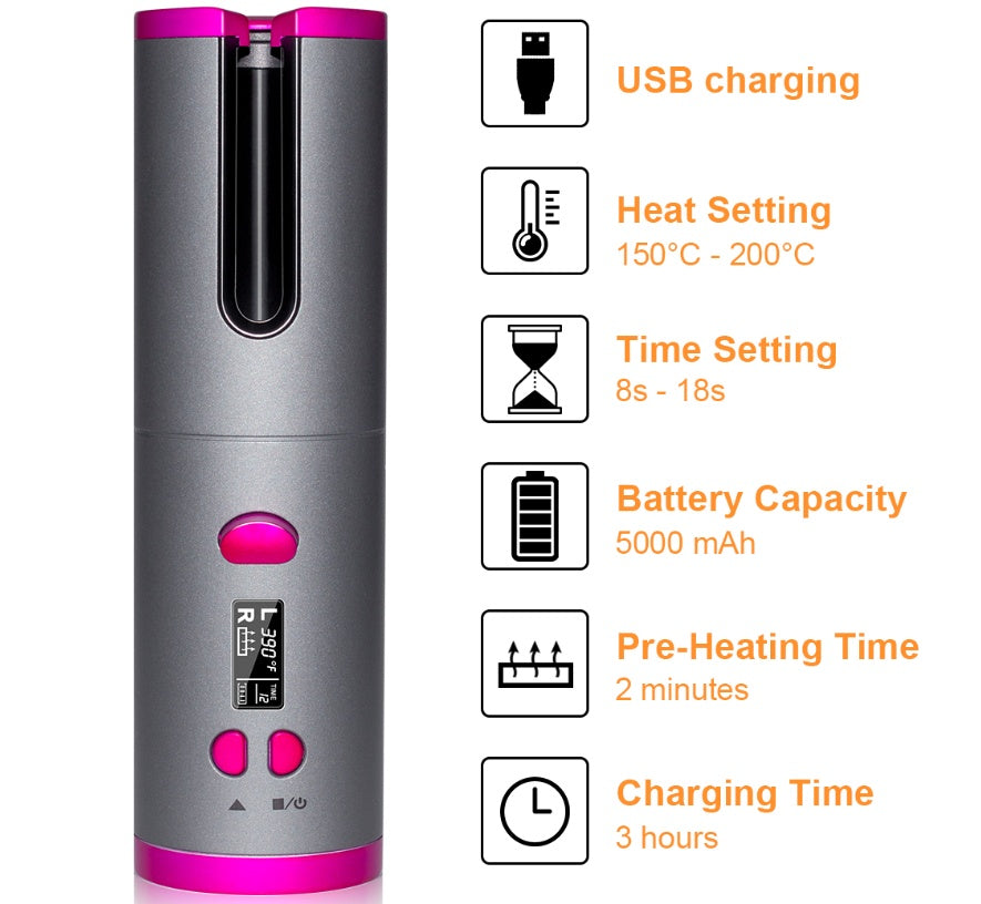 Rechargeable Hair Curler | Portable Hair Curler | Terni Beauty